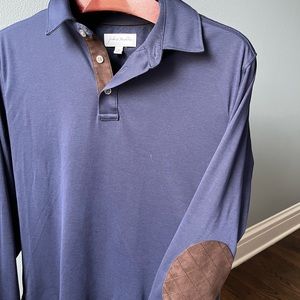 Mens Nordstrom brand long sleeve jersey knit polo M